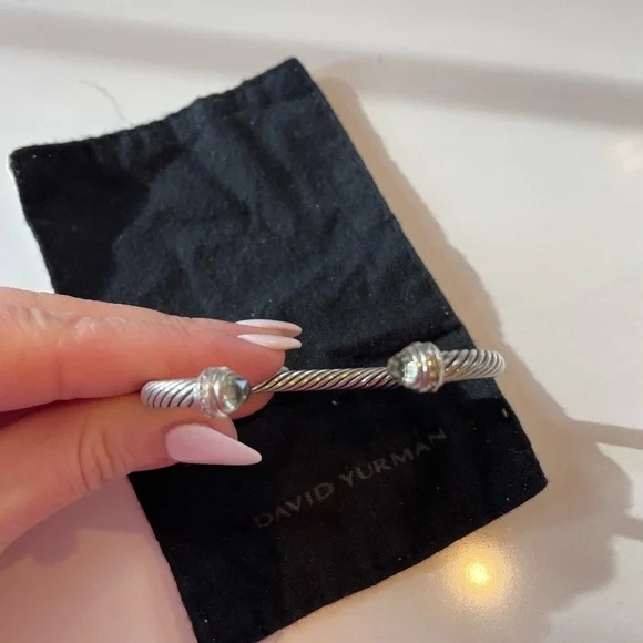 David Yurman bracelet in Sterling Silver with Prasiolite and Pavé Diamonds - Picture 3 of 4